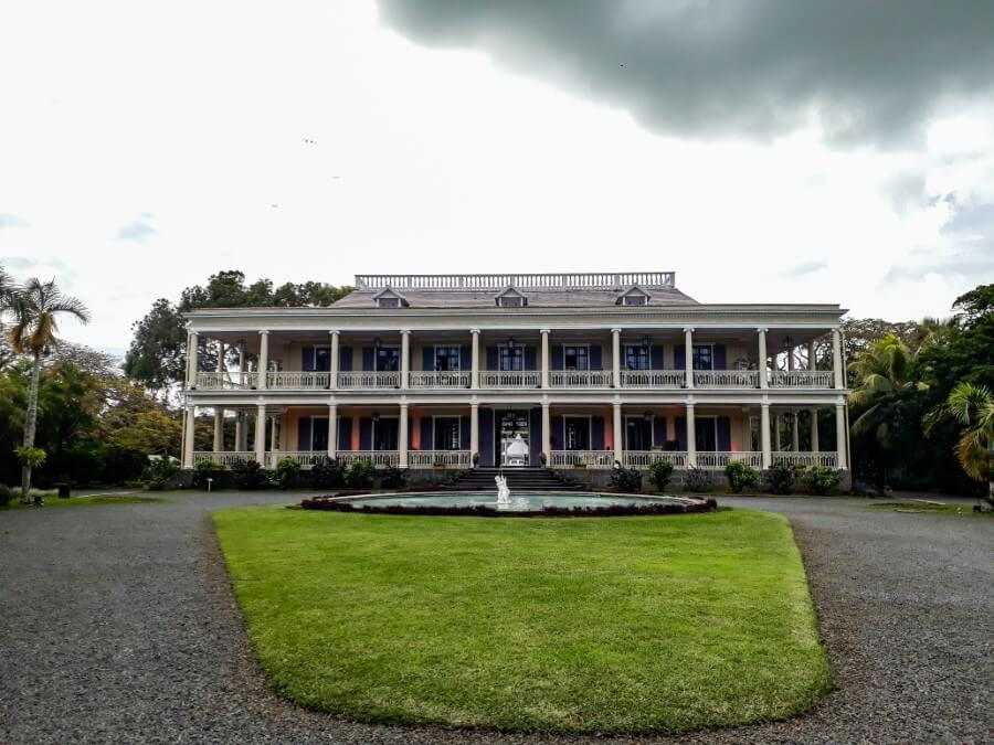 a large colonial mansion at Chateau de Labourdonnais in Mauritius North