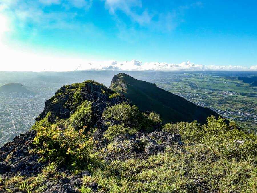 Girl on top of Corps de Garde Mountain