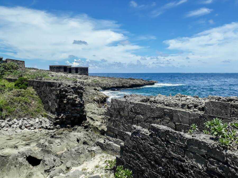 Old ruins on Ile de la Passe Mauritius