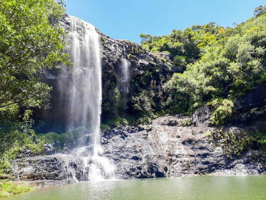 waterfall flowing from the top of a cliff at 7 Cascades