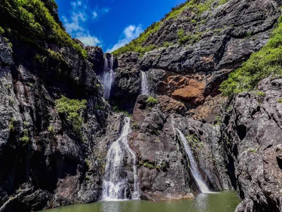 twin waterfalls at Tamarind Falls Mauritius