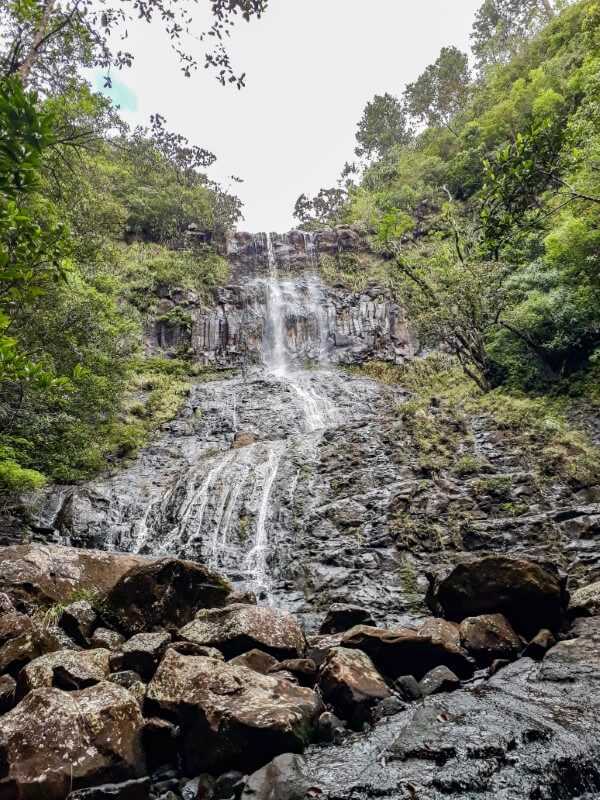 base of Alexandra Falls surrounded by green plants