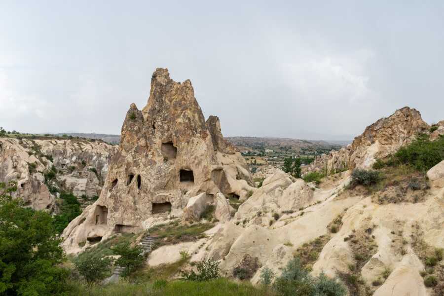 a church carved into the mountain at Goreme Open Air Museum