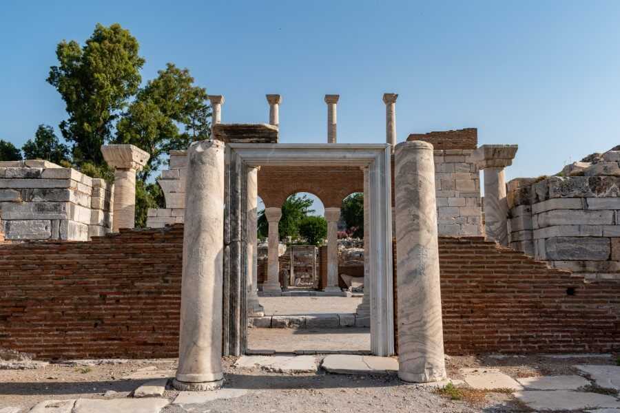 the ruins of an old cathedral in Selcuk - basilica of St John