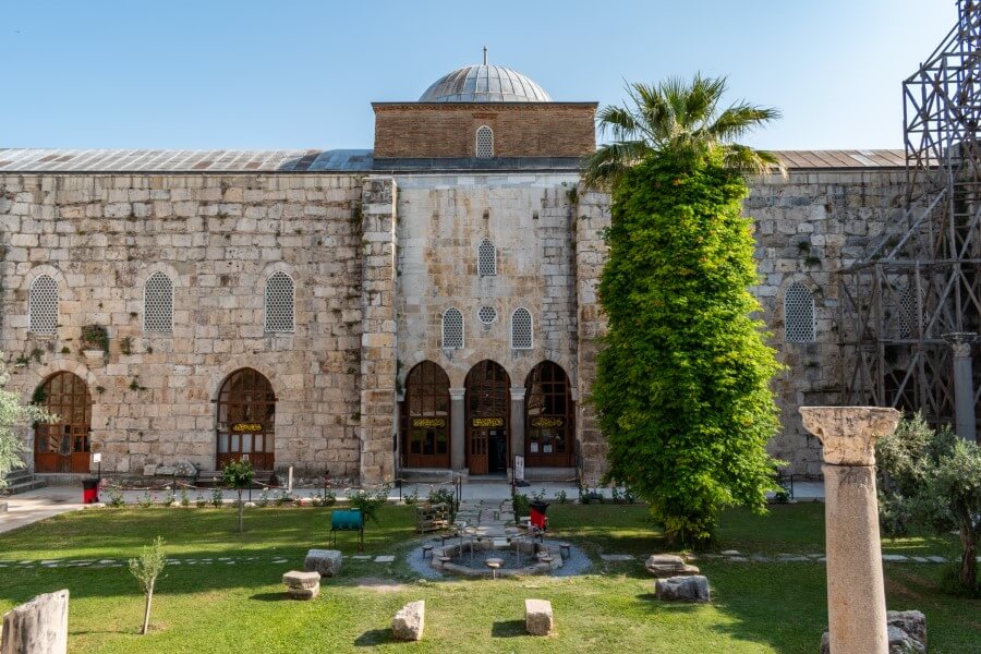 courtyard in front of Isa Bey Mosque in Selcuk