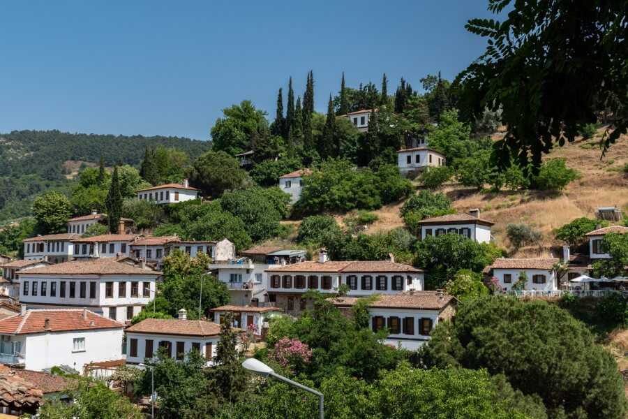 small greek houses in sirince village in turkey