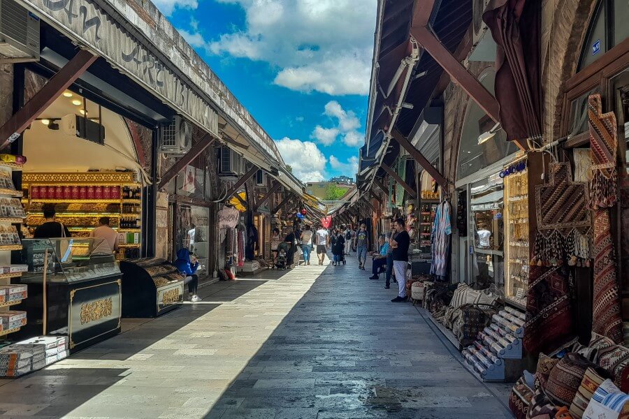 a small local bazaar in Istanbul