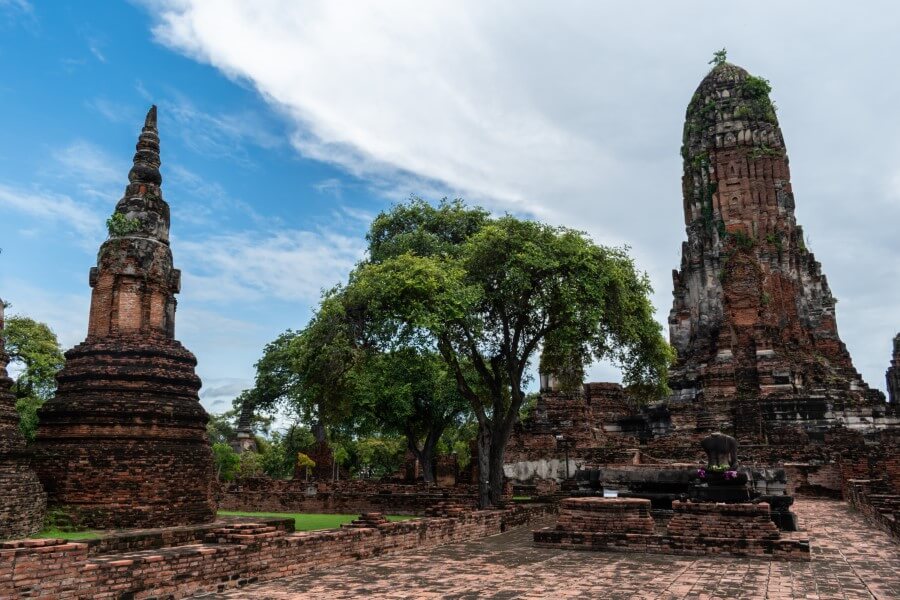 the ruins of Wat Phra Ram temple in ayutthaya
