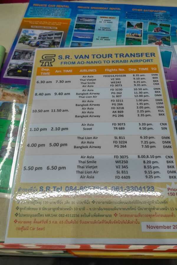 ao nang to krabi airport bus schedule