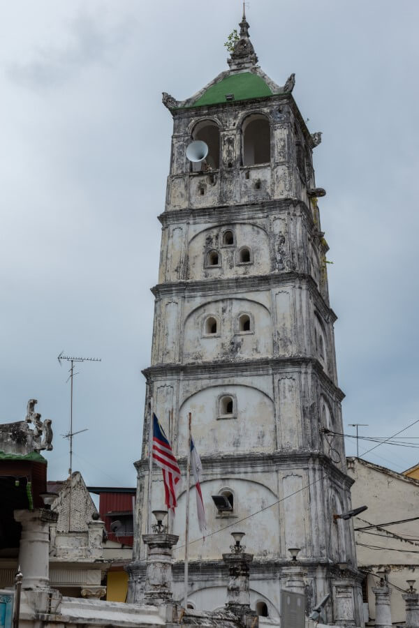 the tower of Kampung Kling Mosque in melaka