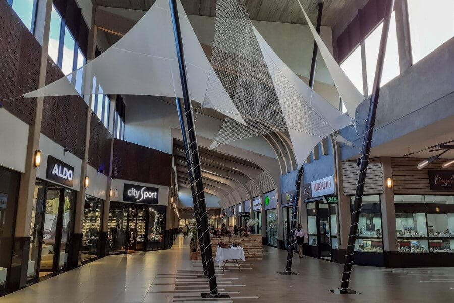 people walking around a mall